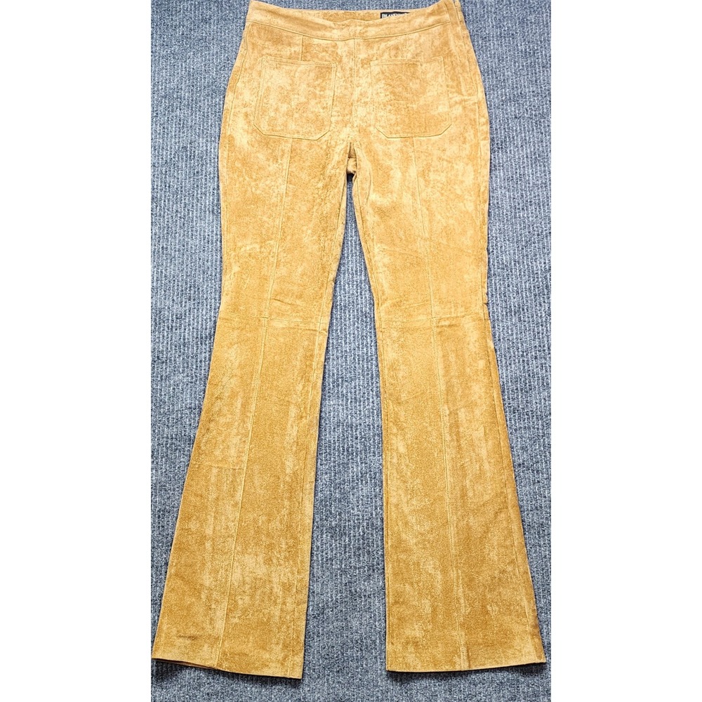 BlankNYC Tan Suede Flare Pants High Waisted Boho Trousers Camel Size 28